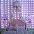 thumbnail image 3 of [Remote, Timer]Twinkling LED Window Curtain String Lights Battery Powered, Dimmable, 8Modes, for Christmas Wedding Party Birthday Deck Garden Holiday Backdrop Decoration (6.6ftx6.6ft 200 LEDs, White), 3 of 7