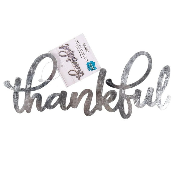 On the Surface™ Décoration murale en fer-blanc « Thankful »