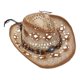thumbnail image 3 of Western Cowboy Hat Wide Brim Hat Stage Performance Hat Unisex Straw Cowboy Caps, 3 of 4
