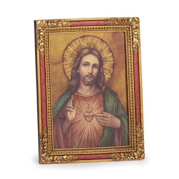 Placa decorativa con el icono del Sagrado Corazón de Joseph's Studio, 7,25 cm de alto