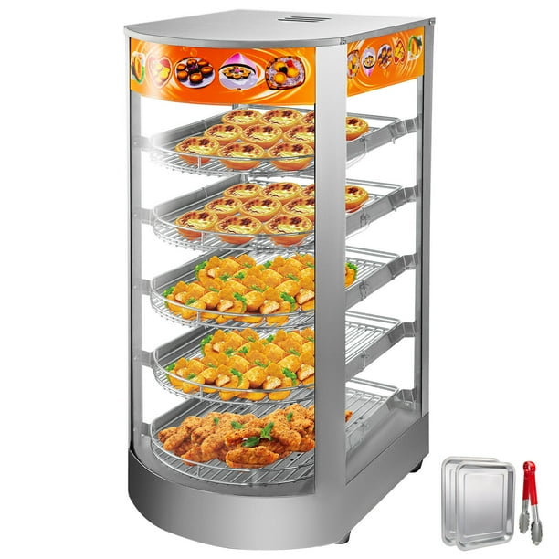 VEVOR 110V 14" Commercial Food Warmer Display 5Tier 86185℉ Pastry