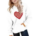 thumbnail image 4 of Kids White Hoodie for Girls Valentine's Day Heart Hooded Sweatshirt Girls Cute Holiday Valentine Outfit,Size 9-10 T, 4 of 5