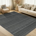 thumbnail image 3 of Machine Washable Rug with Non-Slip Backing, Modern Neutral Printed Low Pile Rug, Stain Resistant Non-Shedding Striped Carpet Throw Mats for Living Room and Bedroom, 3 of 10