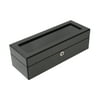 Lacquered Carbon Fiber Look 5-Watch Case - 12.25W x 3.85H in.