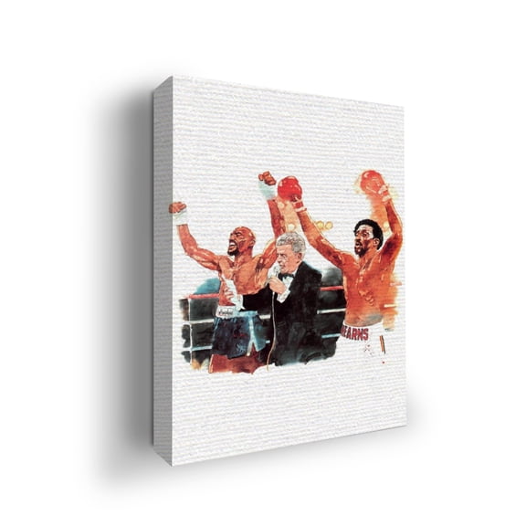 Thomas Hearns vs. Marvin Hagler Fight 1985 Canvas Wall Art by Mavis Print- 12x16 inches Boxing Wall Decor | HD Printed & Wooden framed wall art | Modern Wall Decor for Gift | Kids Room Décor
