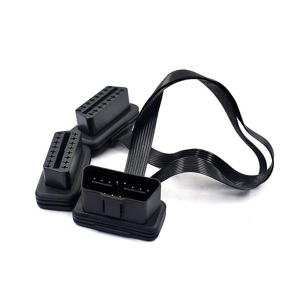 Elm327 Obd2 One-to-two Conversion Cable 1-2 16 Pin Male To 16 Pin ...
