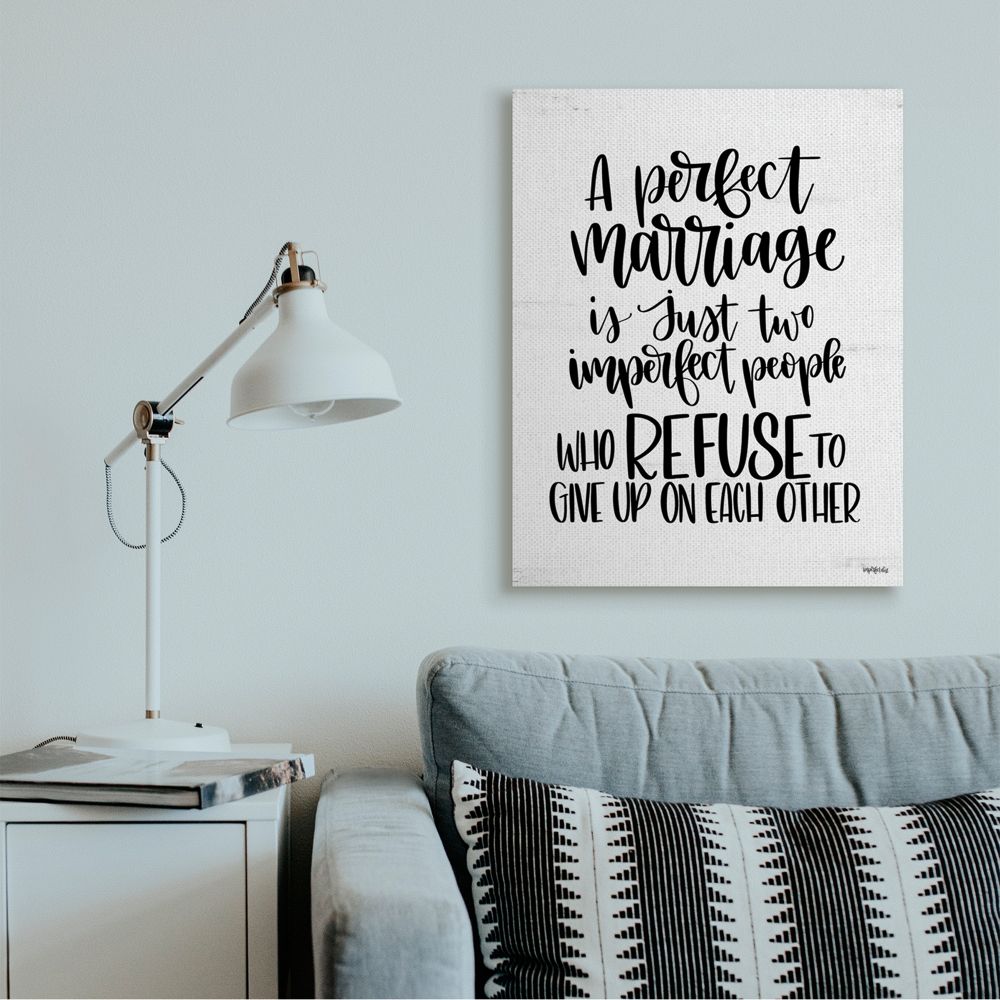 Stupell Industries Perfect Marriage Imperfect People Phrase Love Quote Canvas Wall Art Design by Imperfect Dust, 30" x 40"