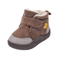 thumbnail image 2 of Snow Boots for Infant Winter Solid Color Insulated Short Tube Magic Strap Anti-Slip Soft Sole Artificial Leather Warmth Outdoor Protection, 2 of 8