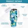 thumbnail image 2 of Yayeee 30oz Stainless Steel Tumbler with Straw and Handle Double-Wall Insulated Travel Water Bottle, Vibrant Cat Pattern, 2 of 8