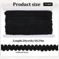 thumbnail image 2 of 20 Yards 1/2 Inch Black Gimp Braid Trim Woven Lace Trimming Polyester Soild Upholstery Fabric Decorative Ribbon for Jewelry Making Sewing Costume Slipcover Craft Pillow Curtain DIY, 2 of 8
