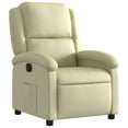 thumbnail image 3 of vidaXL Electric Recliner Chair Cream Real leather, Metal, Plywood Standard, 3 of 5