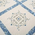thumbnail image 3 of Kasentex Luxurious Quilted PatchWork Quilt Coverlet Bedspread - 100% Natural Cotton Machine Washable, Blue-Ivory, Full Size, 3 of 6