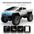 thumbnail image 2 of Cybertruck RC Pickup Truck, Futuristic Style Off-Road Remote Control Car 4WD Climbing Vehicle with Two-Speed Gearbox, 2.4G Rock Crawler Car 100m Range - C8818 2/Battery, 2 of 9
