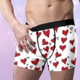 thumbnail image 5 of Vetsdori Soft Underwear for Men Valentines Boxers Cozy Casual Trunks Gift for Boyfriend Heart Print Mens Boxer Briefs Elastic Waist, 5 of 7
