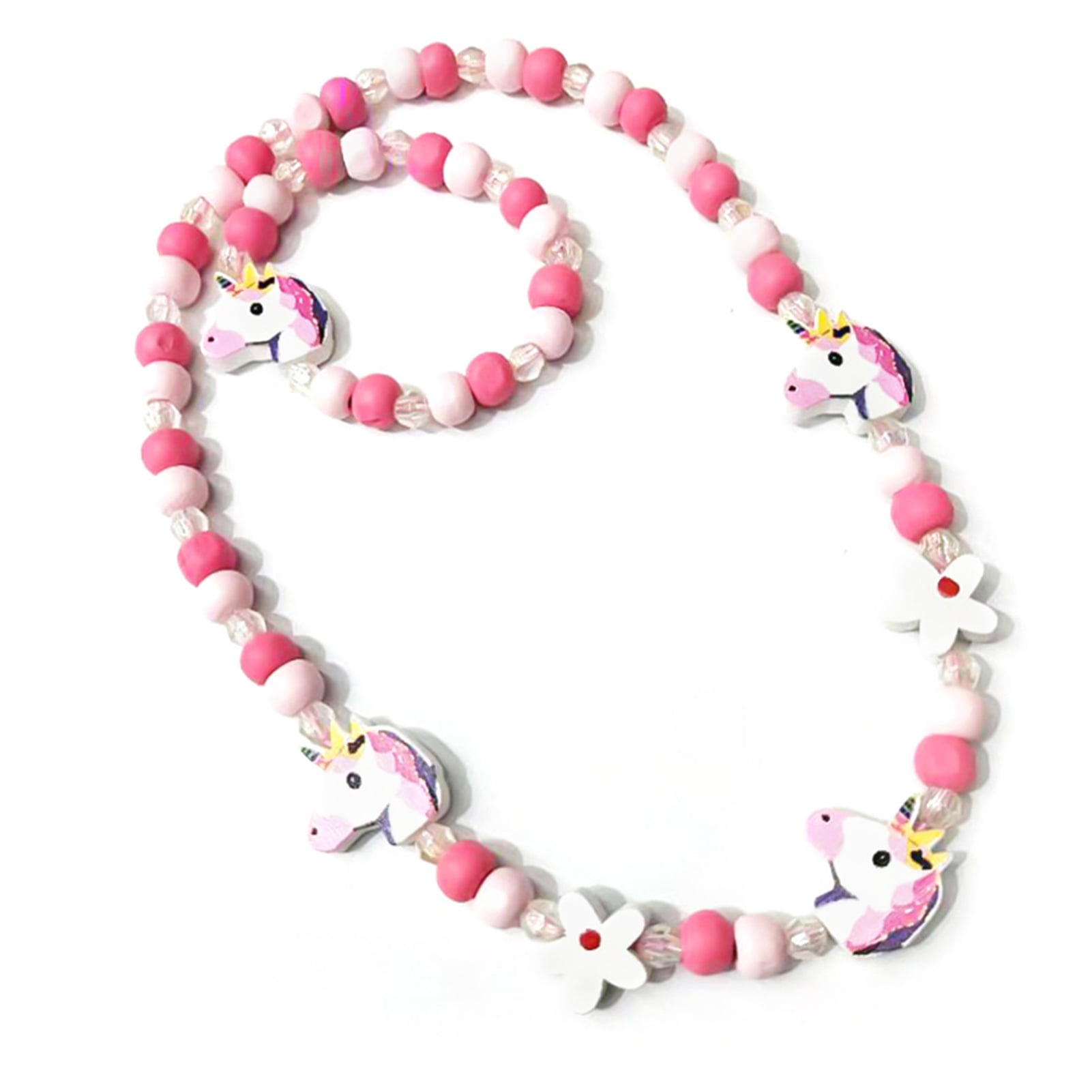 Girls Adorable Pink Flamingo Chunky Bubblegum Bead Necklace