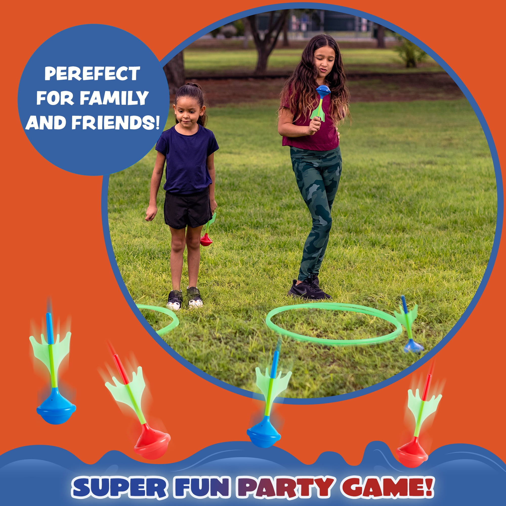 SYNCFUN 6Pcs Lawn Darts Games Set for Kids and Adults, Glow in The Dark Yard Games for Family, Camping, Outdoor Sports