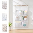 thumbnail image 7 of Wall Hanging Organizer, Multi-Pocket Hanging Storage Organizer with Wooden Rod, Foldable Wall Mount Organizer for Bathroom, Bedroom, Dorm, and Kitchen, 7 of 7