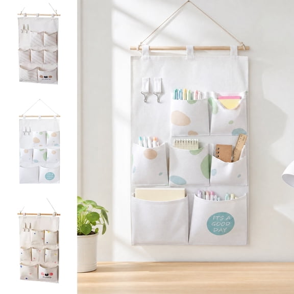 ShaoXinWan Multi Compartment Fabric Storage Organizer, Foldable Ventilated Wall Hanging Pocket Bag, Multi Size Sundry Caddy for Bathroom Bedroom Cosmetic & Dorm Storage