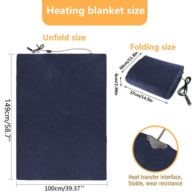 cigarette lighter heated blanket Edgergery Heated Car Blanket,59×39.4 Inch 12-Volt Electric Blanket with Cigarette  Lighter for Car,Truck,SUV,or RV – Portable Heated Throw for Car or Camping  Essentials,Christmas Clearance