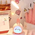 thumbnail image 2 of Lámpara de escritorio LED portátil (conejo rosa), lindo conejo con luz de noche, lámpara de lectura plegable recargable por USB, adecuada para dormitorios, estudio junto a la cama de los niños, 2 of 5