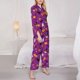 thumbnail image 3 of Balery Halloween2 Conjunto de Pijama con Estampado para Mujer, Conjunto de Dos Piezas con Manga Larga, Ropa de Dormir Suave con Bolsillos, Pijamas Cómodos-Medium, 3 of 7
