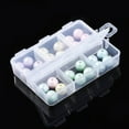 thumbnail image 4 of 30pcs Rectangle Polypropylene(PP) Bead Storage Container 6 Compartment Organizer boxes with Hinged Lid for Jewelry Small Accessories Clear 8.2x6.3x1.5cm, 4 of 4