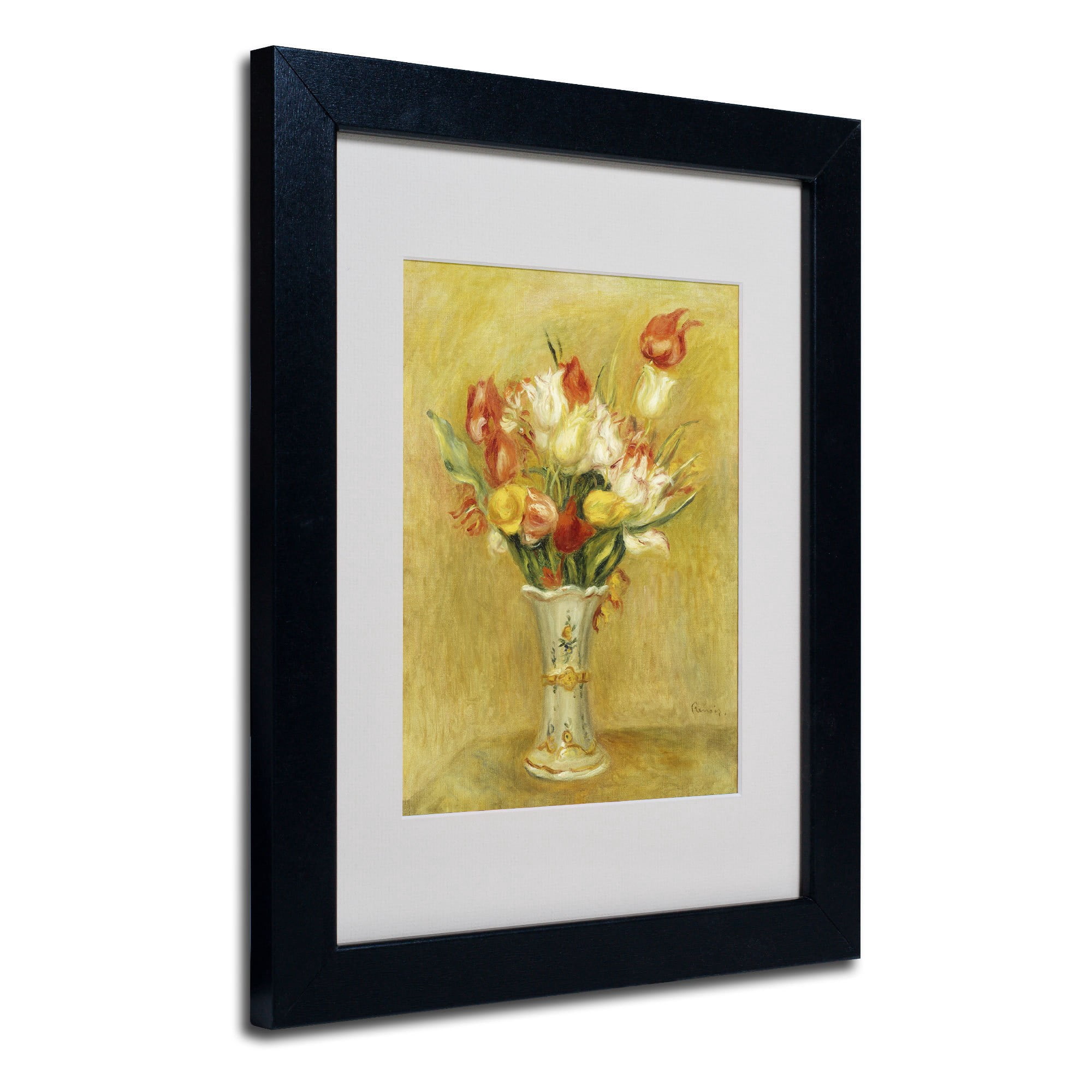 Trademark Fine Art "Tulipes 1909" Canvas Art by Pierre Renoir, Black Frame