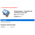 thumbnail image 2 of Regulator - Compatible with 1940 Mercury Series O9A, 2 of 2