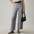 thumbnail image 6 of GXIPO Women Stretch Twill Cropped Pants Wide Leg Jeans with Patch Pocket Straight Leg Chino Pants Casual Ankle Jeans Gray S, 6 of 9