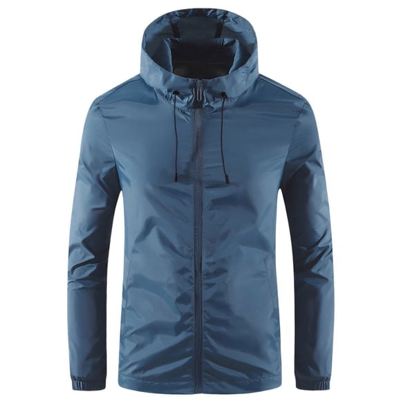 QHFBli Men's Field Jacket Men's Solid Color Breathable Outdoor Hooded Jacket Casual Loose Fit Sporty Comfortable Fashion Windbreaker