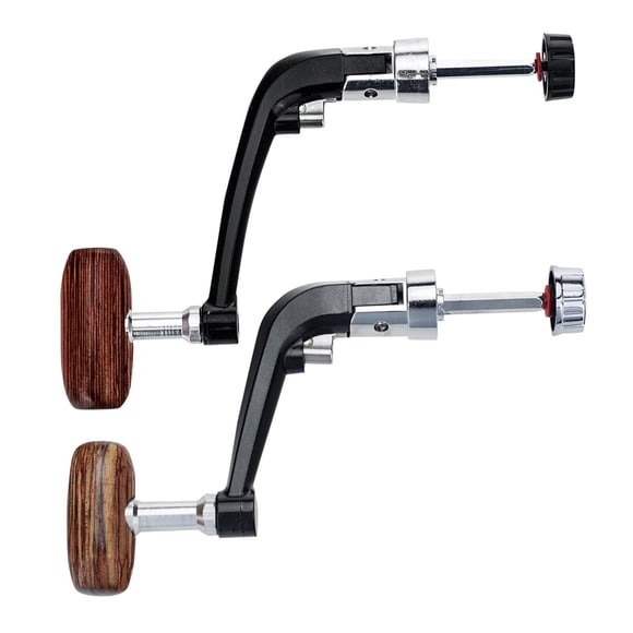 3PCS Rotary Fishing Spinning Reel Handle Foldable Non-slip Fishing Reel Grip Wooden Knob