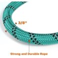thumbnail image 3 of LAICAIW Rope Dog Leash 4 FT with Comfortable Padded Handle, Highly Reflective Threads Strong Dog Leash for Medium Dogs, 3/8 inch, Turquoise, 3 of 7