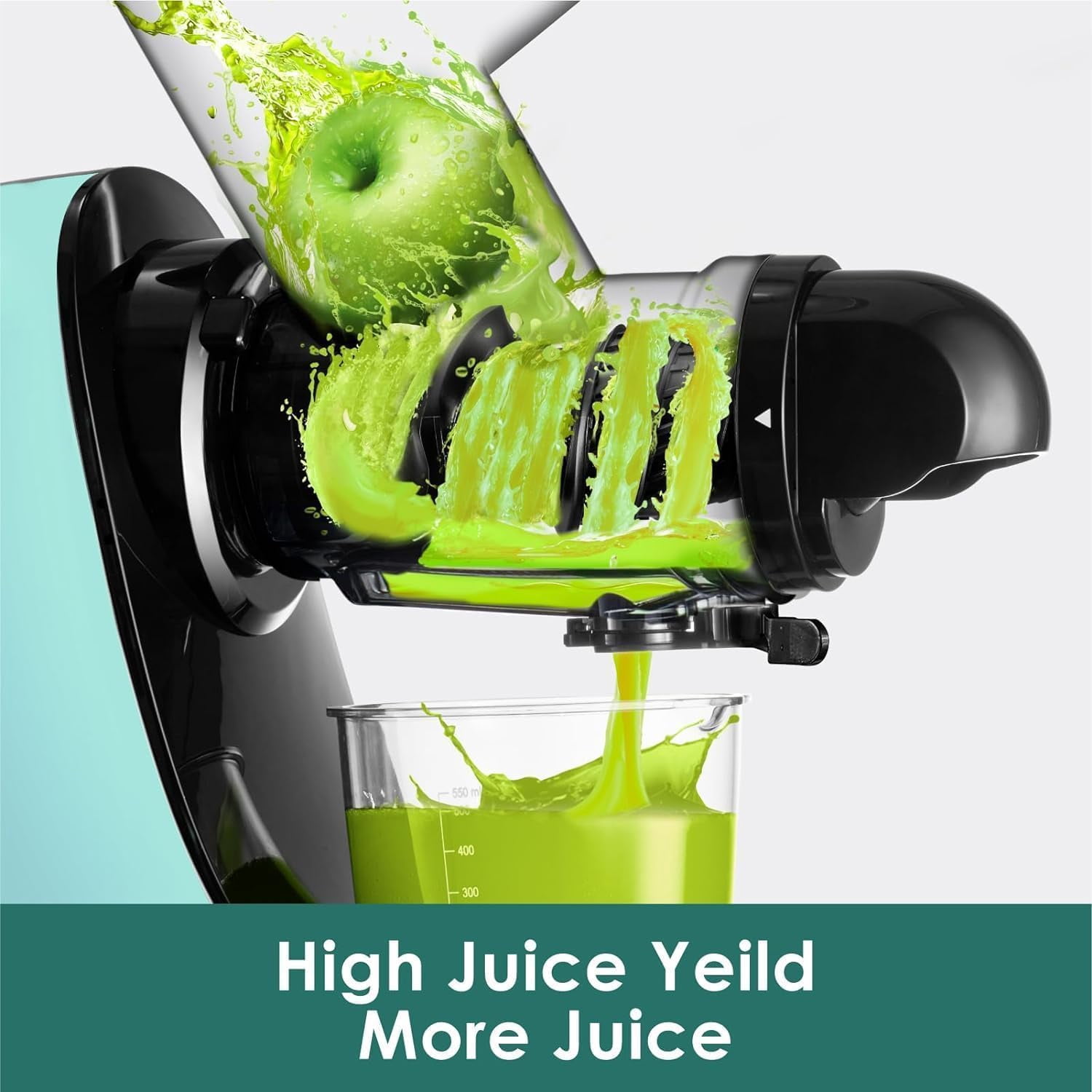 Cold Press Juicer  with 3 Inch Feed Chute, Quiet Masticating Juicer for High  Yield,  Tritan Material, 200W Motor for Fruits and Vegetables