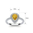 thumbnail image 5 of SuperJeweler 1 Carat Pear Shape Citrine and Double Halo Diamond Ring In Sterling Silver For Women, 5 of 6