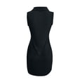 thumbnail image 5 of IROINNID Sheath Dress For Women Fashion Summer Button Stand Gorgeous Solid Sleeveless Mini Dress V-Neck Short Dress, 5 of 5