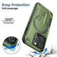 thumbnail image 2 of Allytechgroup for iPhone 14 Pro Case with Kickstand, Compatible with MagSafe Camera 
 & Screen Guard Military Grade Drop Protection Shockproof  Magnetic Back Cover for iPhone 14 Pro, Armygreen, 2 of 7