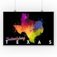 thumbnail image 2 of Fredericksburg, Texas, State Abstract Watercolor, Black Background (12x18 Wall Art Poster, Room Decor), 2 of 3
