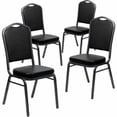 thumbnail image 1 of Flash Furniture HERCULES Series Crown Back Stacking Banquet Chairs in Black Vinyl with Silver Vein Frame - 4 Pack, 1 of 1