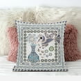thumbnail image 3 of 20" x 20" Gray Peacock Blown Seam Floral Indoor Outdoor Throw Pillow, 3 of 3