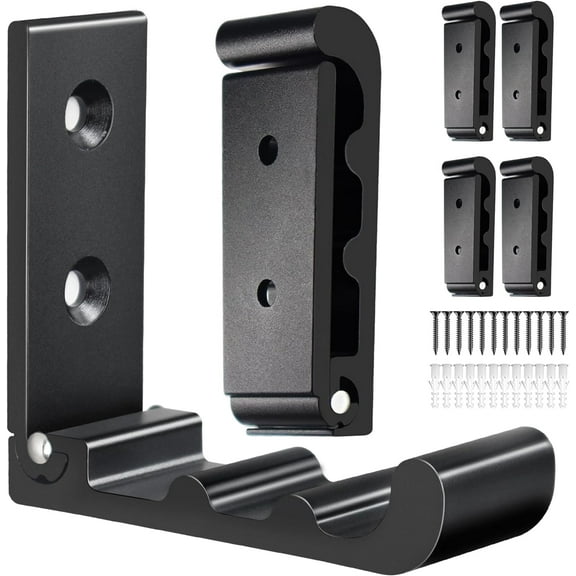 6 PCS Heavy Duty Folding Wall Hooks, Sturdy Black Wall Mounted Hooks for Coats, Towels, Backpacks, Bags, Space Saving Wave Design for Living Room, Bedroom Organization