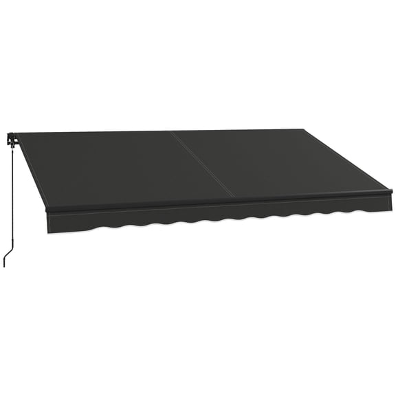 10' x 12' Retractable Patio Awning, Waterproof Sun Shade Canopy for Deck, Porch, Backyard, Charcoal Gray