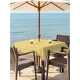 thumbnail image 2 of Square Outdoor Tablecloth with Umbrella Hole and Zipper 60x60 Inch, Vintage Yellow Waterproof Patio Table Cloth, Modern Art Farmhouse Solid Color Washable Picnic Table Cover for Camping Dining, 2 of 7