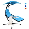 thumbnail image 1 of Costway Hanging Swing Chair Hammock Chair w/ Pillow Canopy Stand Blue, 1 of 10
