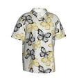thumbnail image 2 of Haiem Golden Glitter Butterflies Printed Hawaiian Shirt for Men - Men’s Casual Beach Summer Shirts - Stretch Fabric with Modern Fit-Small, 2 of 9