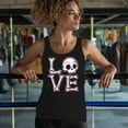 thumbnail image 4 of Love Text Skull Women's Tank Top Vivid Pink Bone Cute Gothic Skeleton Romance Art Valentine Spooky Halloween, 4 of 7