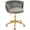 Grey, variant on HENGJIANYI Velvet Woven Home Office Chair, Modern Swivel Desk Chair with Wheels, Height Adjustable Vanity Chair with Gold Metal Base and Hand Weaving Back, Beige