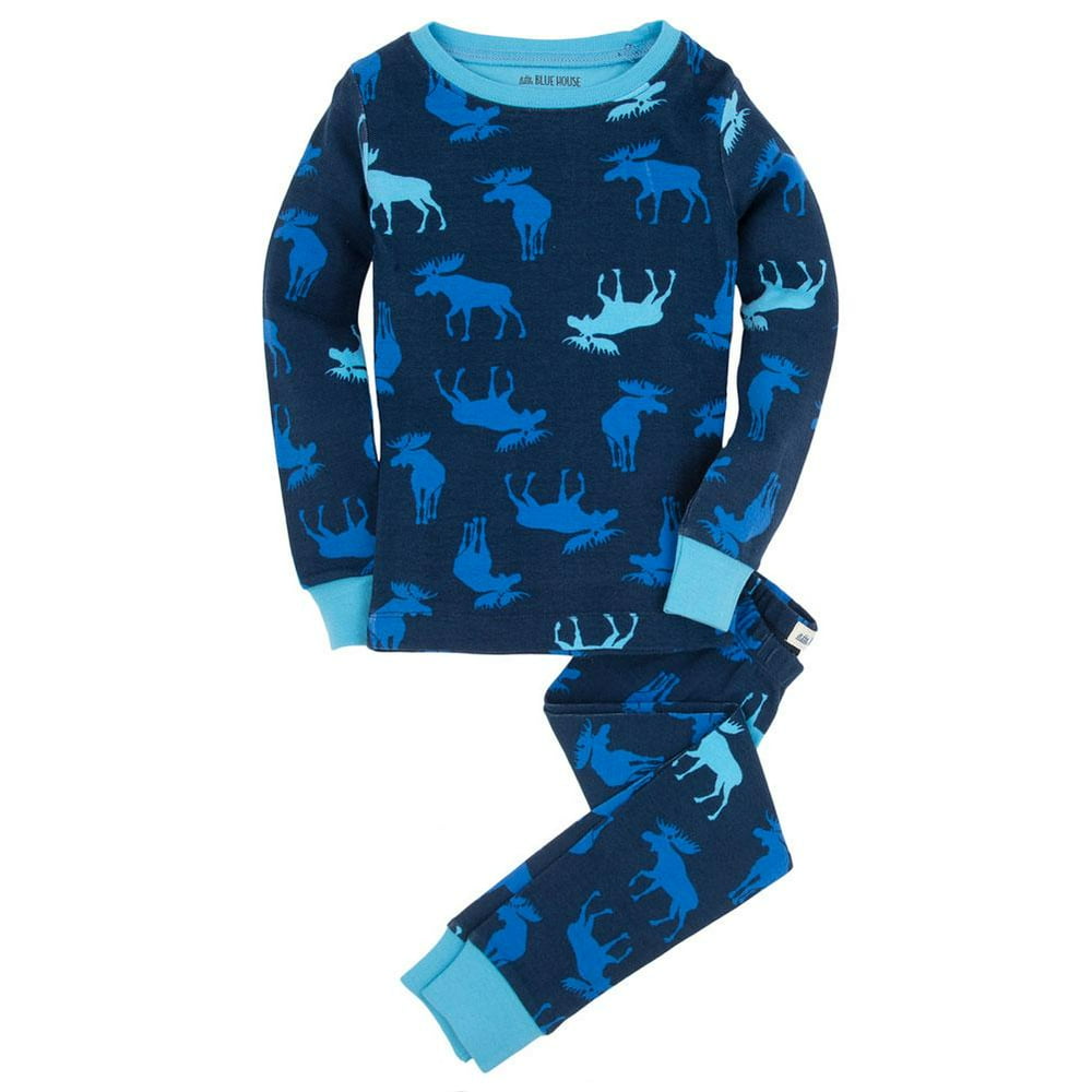 Animal World Blue Moose Boys Toddler Pajama Set