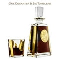 thumbnail image 2 of Victoria Bella 71-722200, 22 Oz. Crystal Decanter and Six 8.4 Oz. Heavy-Base Whisky Scotch Brandy Glasses with Gold Trim, Wedding Gift Carafe & Tumblers, 1+6-Piece Set, 2 of 3