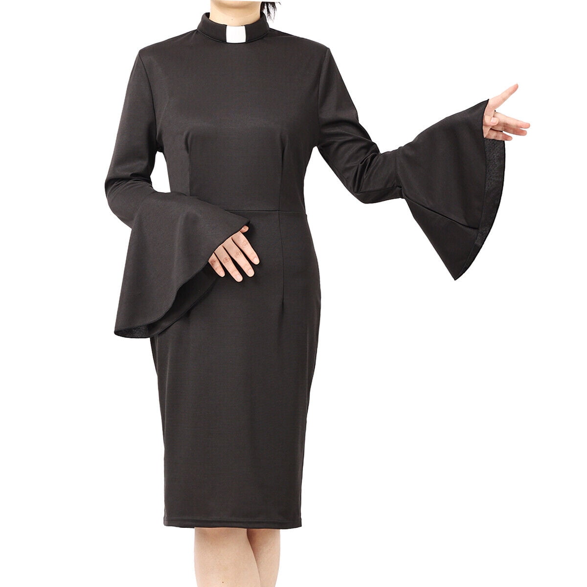 GRACEART Church Dress for Women Plus Size Ruffle Bell Sleeve Flounce
