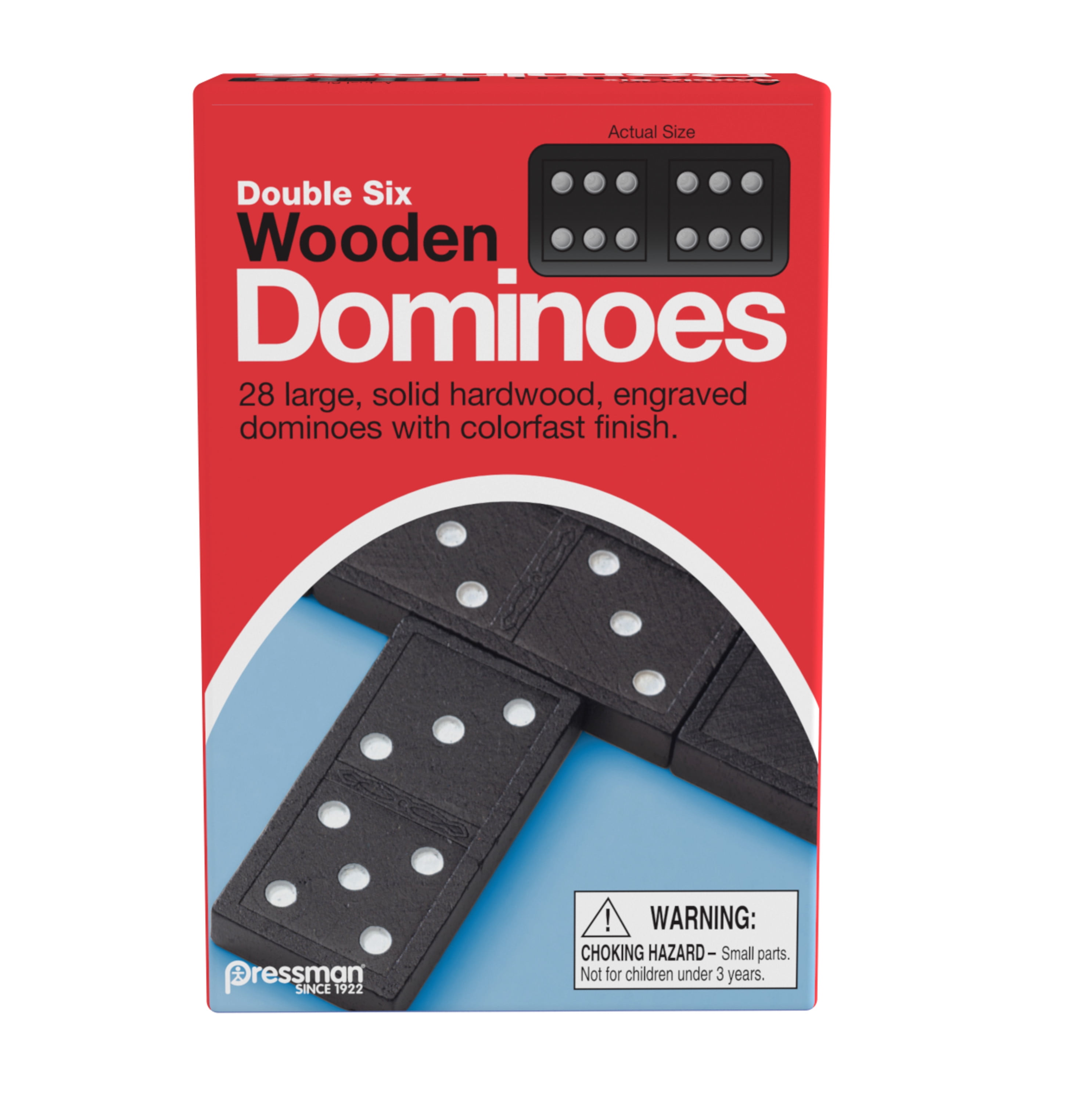 Dominoes Double 6 Six Jumbo Size Solid Wooden Case And Tiles Set of 28 Pcs New 